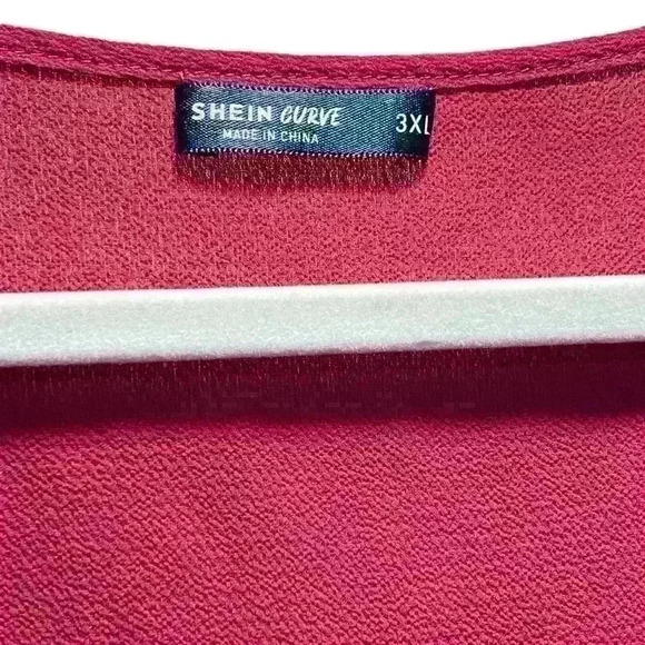 Shein Curvy 3XL Burgundy Top With Cold Shoulder New - Picture 3 of 5